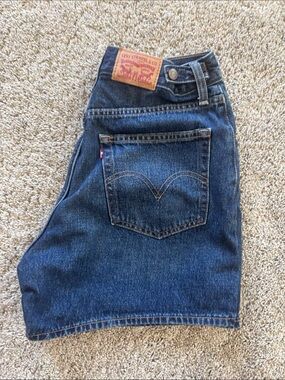 Levi's Dark Blue High-Rise Jean Shorts